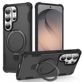 Dteck - Rugged Mag Safe Case for Samsung Galaxy S26 Ultra,Mag Safe Compatible,Bulit in Magnetic Metal Stand Shockproof Cover - Black