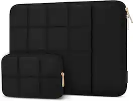 mosiso - Puffy Laptop Sleeve 13-13.3 Inch, Computer Carrying Bag With Small Pouch for MacBook Air 13.6/Neo Pro 13/14 HP Dell ASUS - Black