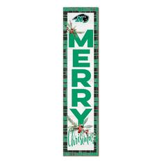 Front. Jardine - Nichols College Bison 12'' x 48'' Outdoor Merry Christmas Leaner - White.