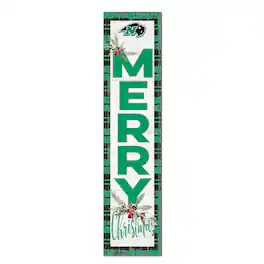 Jardine - Nichols College Bison 12'' x 48'' Outdoor Merry Christmas Leaner - White