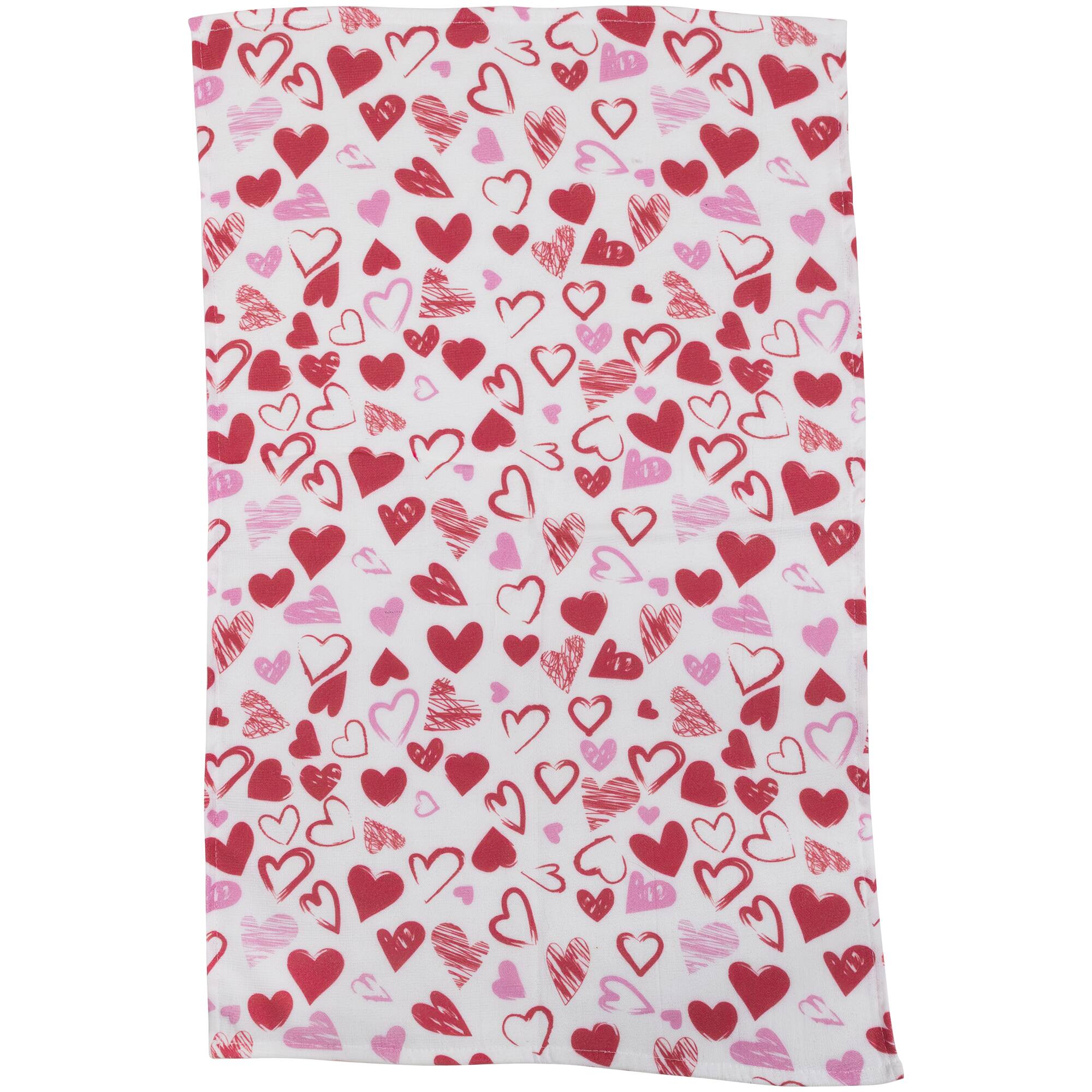 Alt View 3. Northlight - Plaid and Hearts Valentine's Day Kitchen Tea Towels - 26" - Pink and Red - Set of 2 - White.