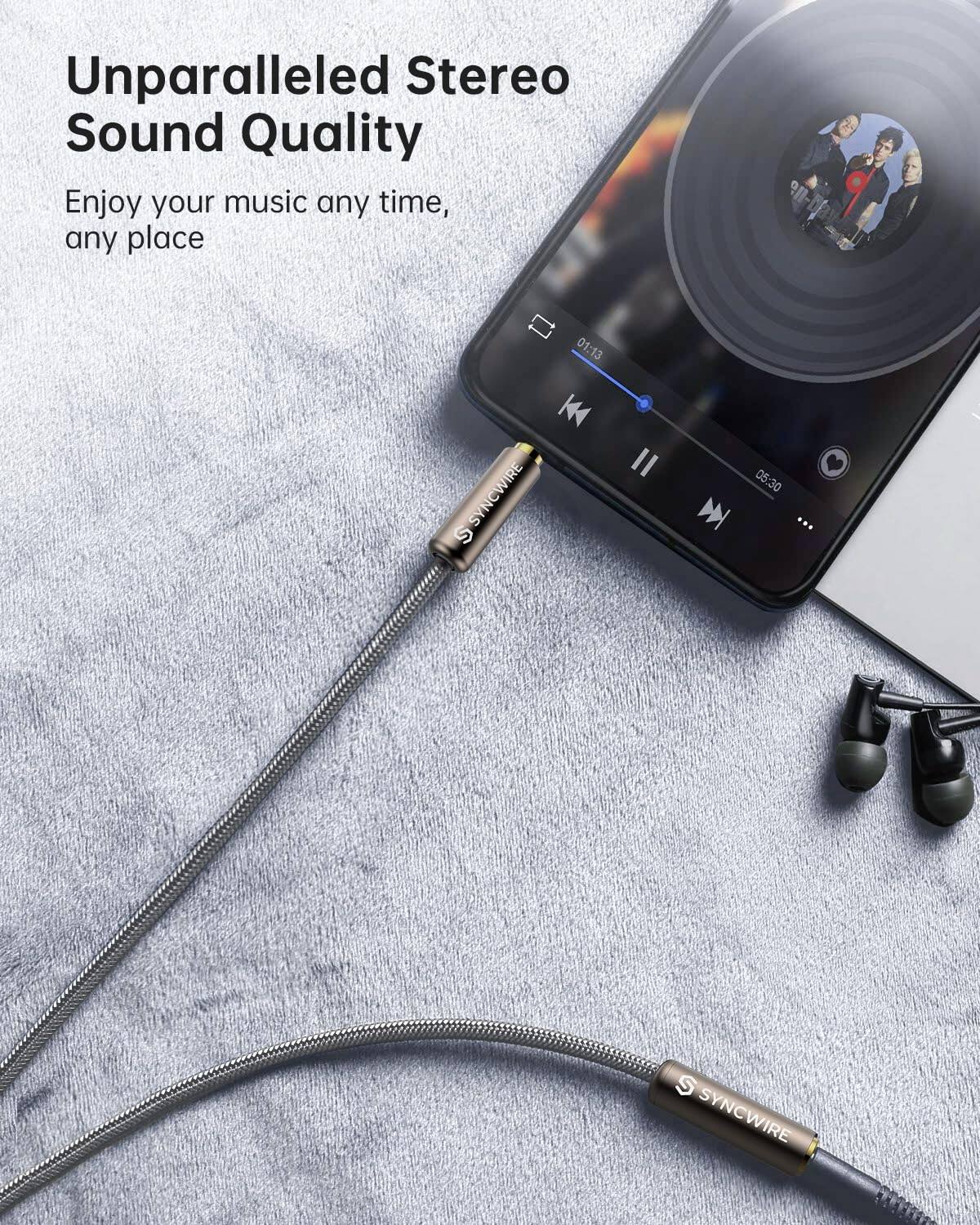 Unparalleled Stereo Sound Quality  
Enjoy your music any time, any place  

01:13  
SYNCWIRE WIRE S S  
II  
05:30  
SYNCWIRE