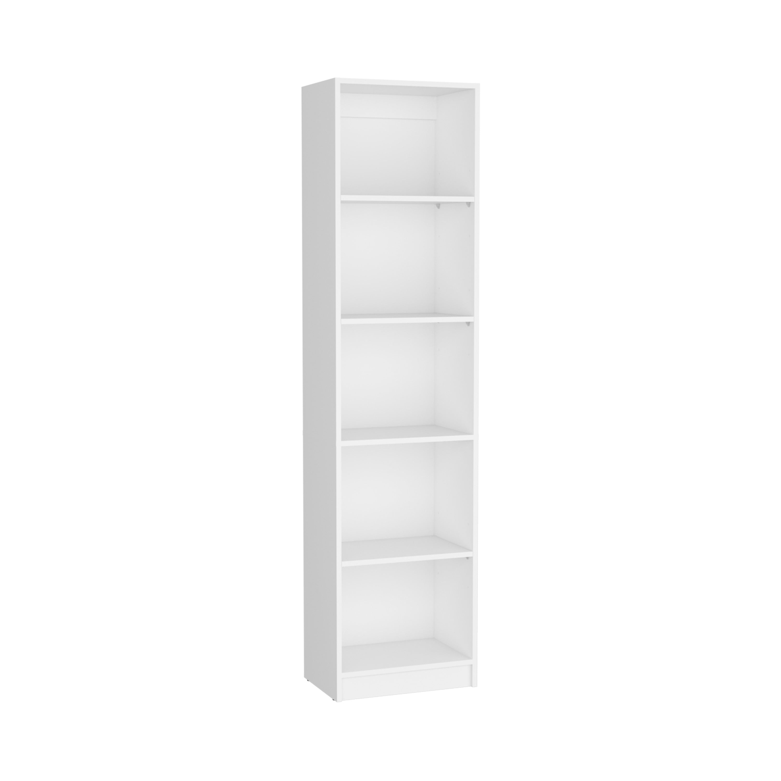 Left. Depot Eshop - Vinton XS Bookcase Compact Bookshelf with Multiple Shelves - White.