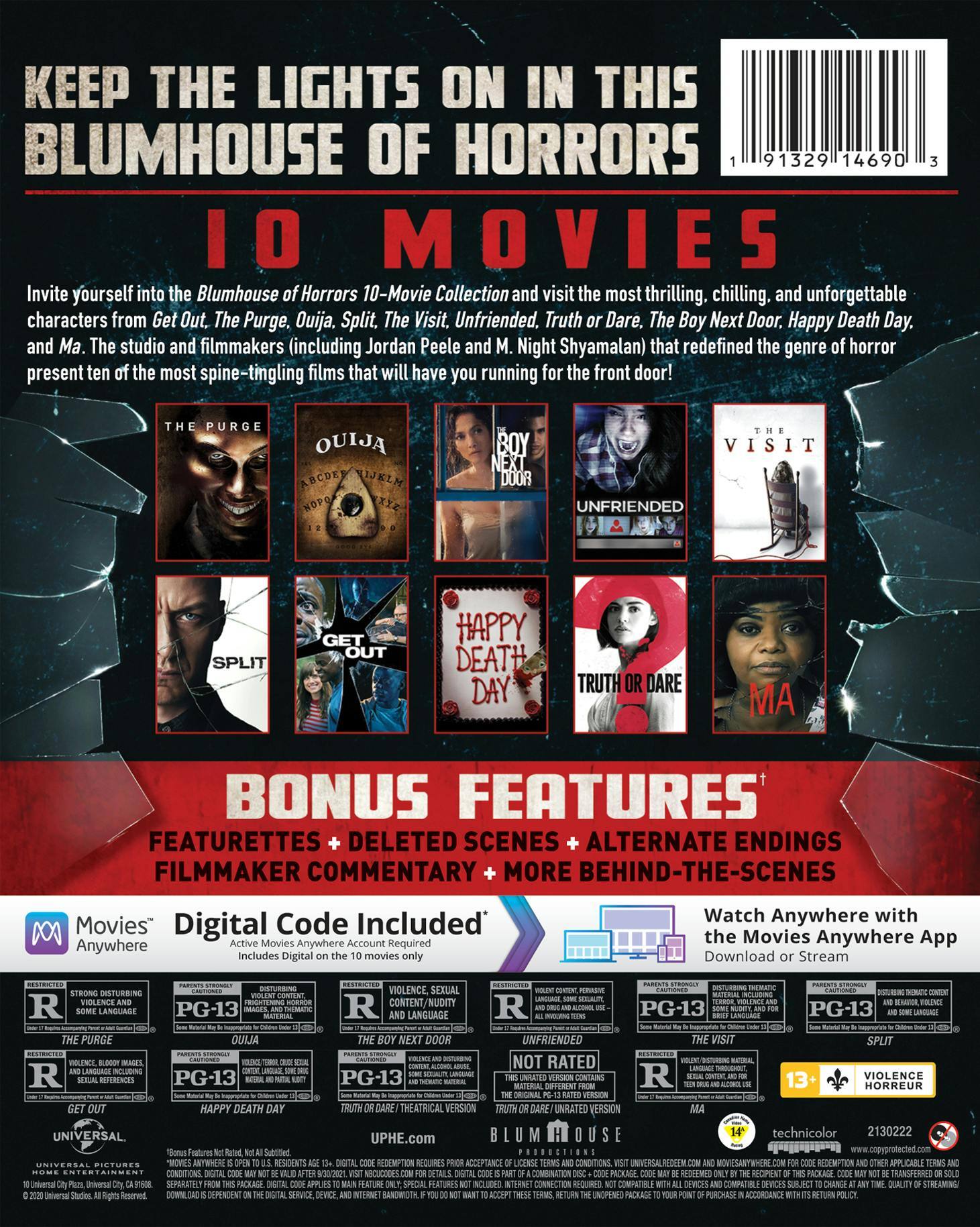 Angle. Blumhouse of Horrors 10-movie Collection (Blu-ray + Digital Copy) [Blu-ray].