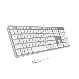 METALTON - Comfortable Quiet Chocolate Keys Durable Ultra slim Computer Keyboard qwerty For Pc Windows 11 10 8 7 xp vi - Silver