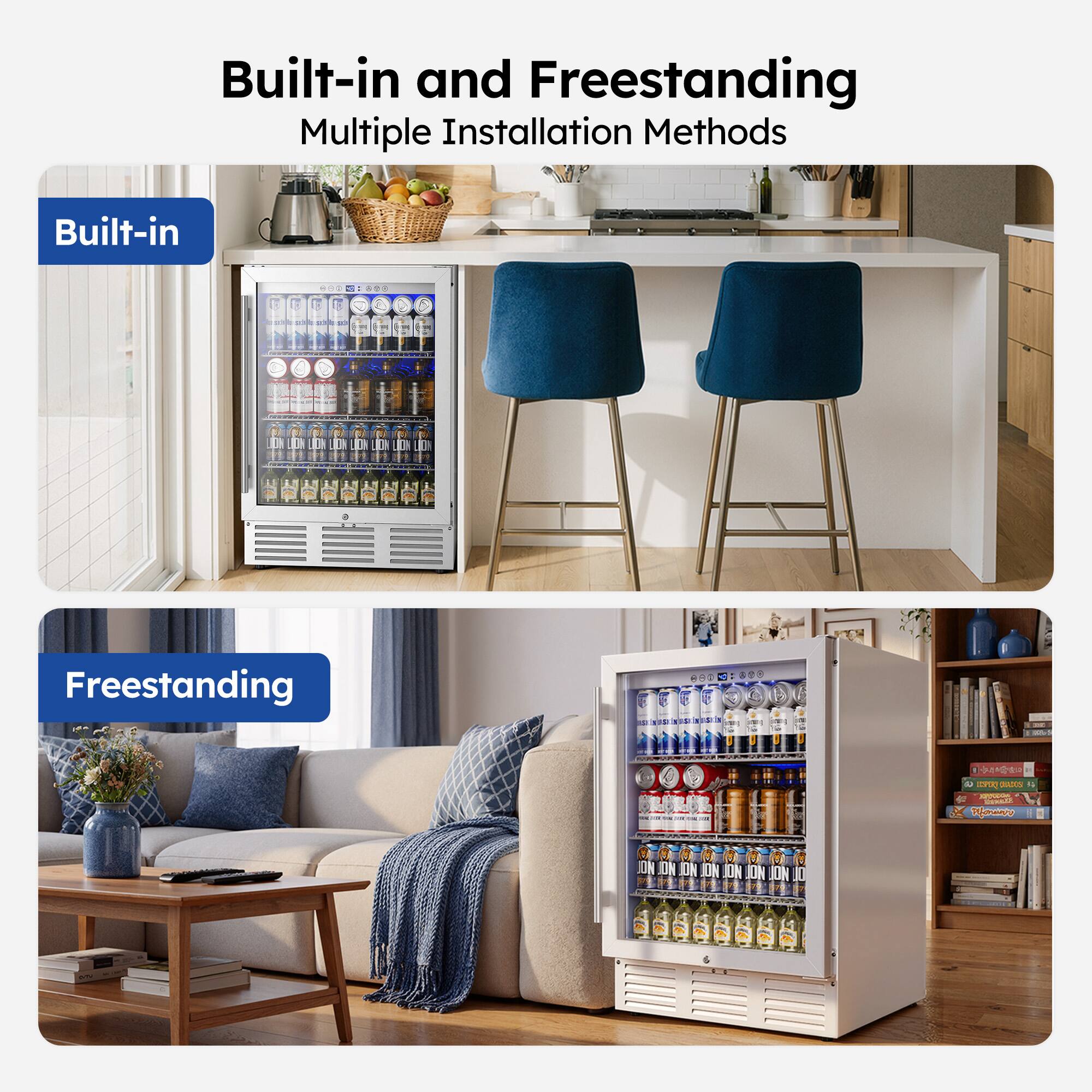 SIMZLIFE 180 Cans Beverage Refrigerator Cooler 5.7cu. ft