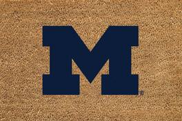 Evergreen Enterprises - Michigan Wolverines 24" x 36" Outdoor Team Logo Coir Mat - Brown