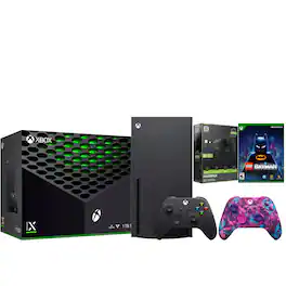 Xbox Series X 1TB Disc Console with LEGO Batman, Extra Controller and Battery Pack Bundle