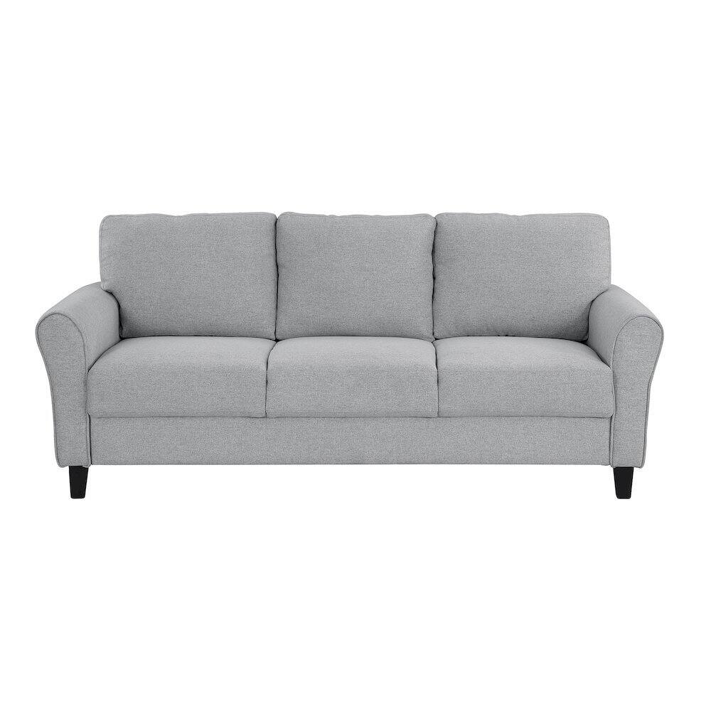 Left. Starlight Canyon Home - Dark Gray Upholstered 3 Seater Couch, Elegant Small Sofa Couch for Living Rooms - Dark Gray.