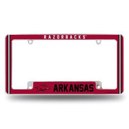 Rico Industries - Arkansas Razorbacks Chrome Metal License Plate Frame with Full Frame Team Color Graphics - Multi