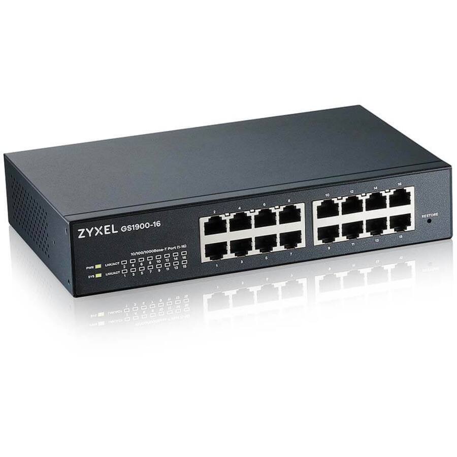ZYXEL GS1900-16  
10/100/1000Base-T Port 1-16  
LHIGNOT  
06/00080se  
0-0-080  
DeD  
#* aVE LHIUIET  
0-0% 0-0%  
00 D : D L 0-0-  
2 1 a a  
E T 3 M  
.OHN NO - RESTORE