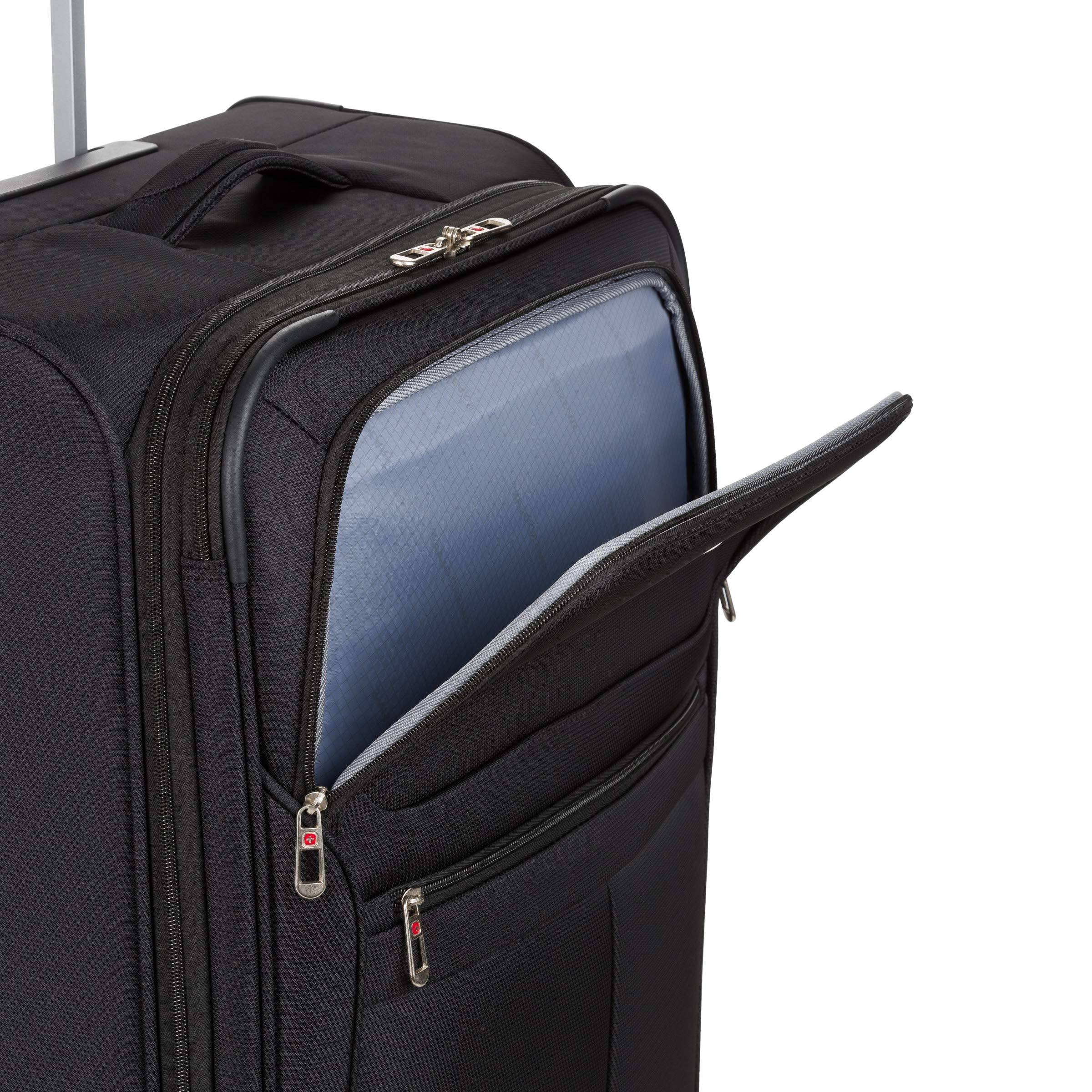 Alt View 7. Dapper Styles - 4010 Softside Luggage degree spinner maneuverablity propped wheels - Black-Carry-On 18-Inch.