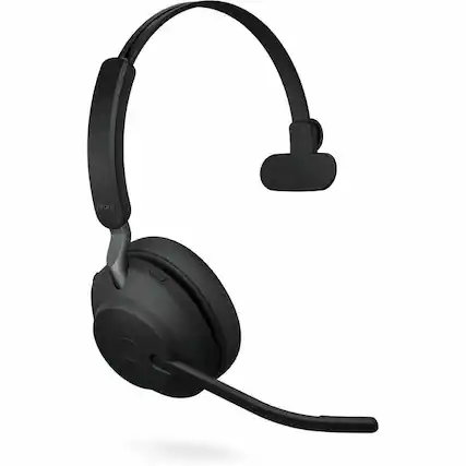 Front. Jabra - Jabra Evolve2 65 Headset - Microsoft Teams Certification - Mono - Wireless - Bluetooth - 98.4 ft - On-ear, Over-the-head - Black.