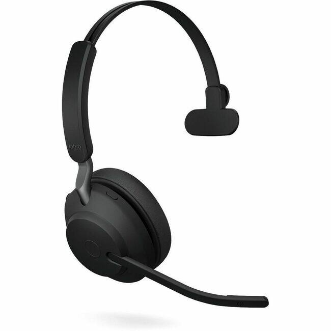 Front. Jabra - Jabra Evolve2 65 Headset - Microsoft Teams Certification - Mono - Wireless - Bluetooth - 98.4 ft - On-ear, Over-the-head - Black.