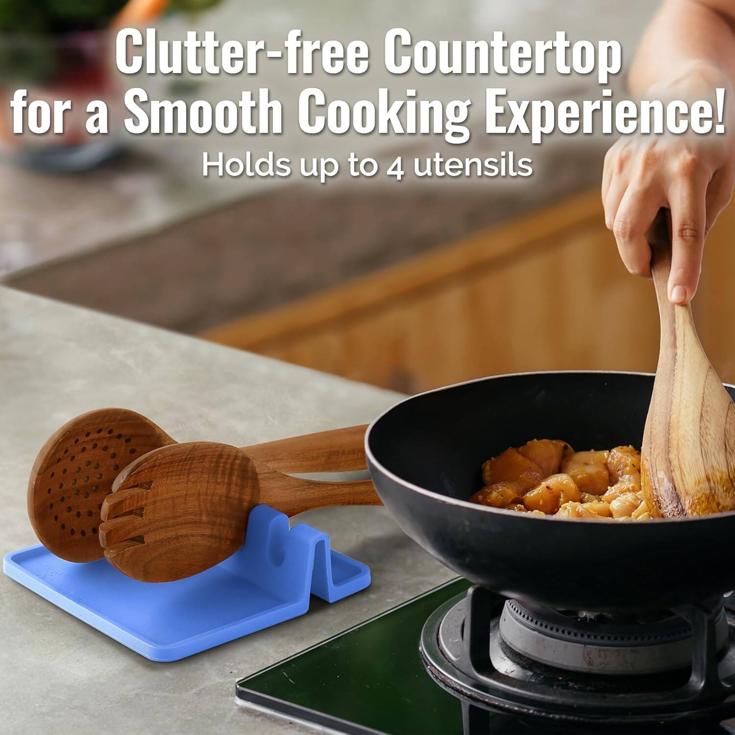 Clutter-free Countertop for a Smooth Cooking Experience!  
Holds up to 4 utensils