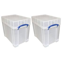 Really Useful Box - 19 Liters Transparent Storage Container with Snap Lid, 2 Pack - Clear