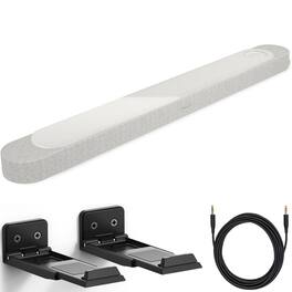 Bose - Lifestyle Ultra Soundbar Bundle with Aux Cable, Wall Mounts, Wireless Soundbar for TV with Dolby Atmos - White