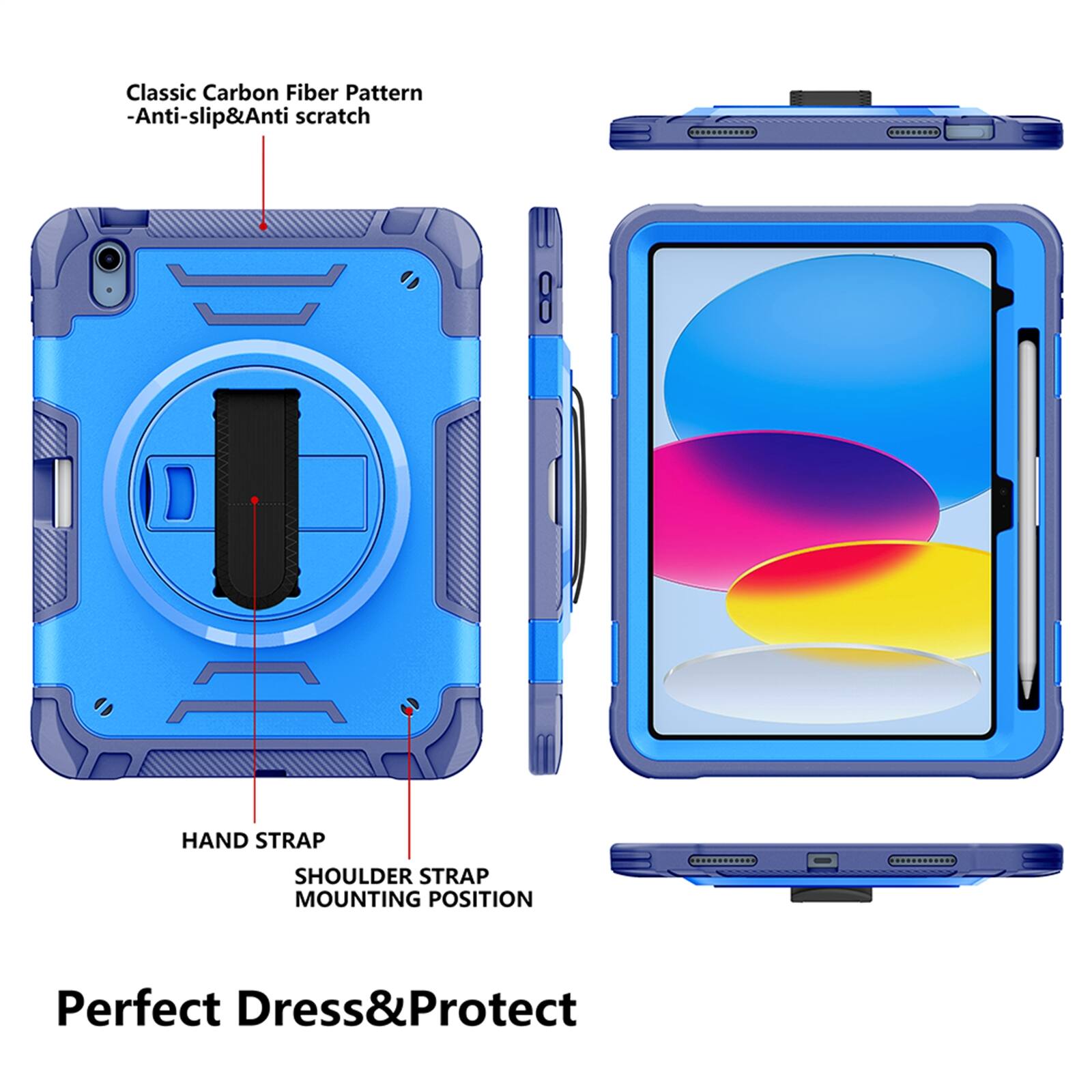 Classic Carbon Fiber Pattern - Anti-slip & Anti-scratch  
HAND STRAP  
SHOULDER STRAP MOUNTING POSITION  
Perfect Dress & Protect