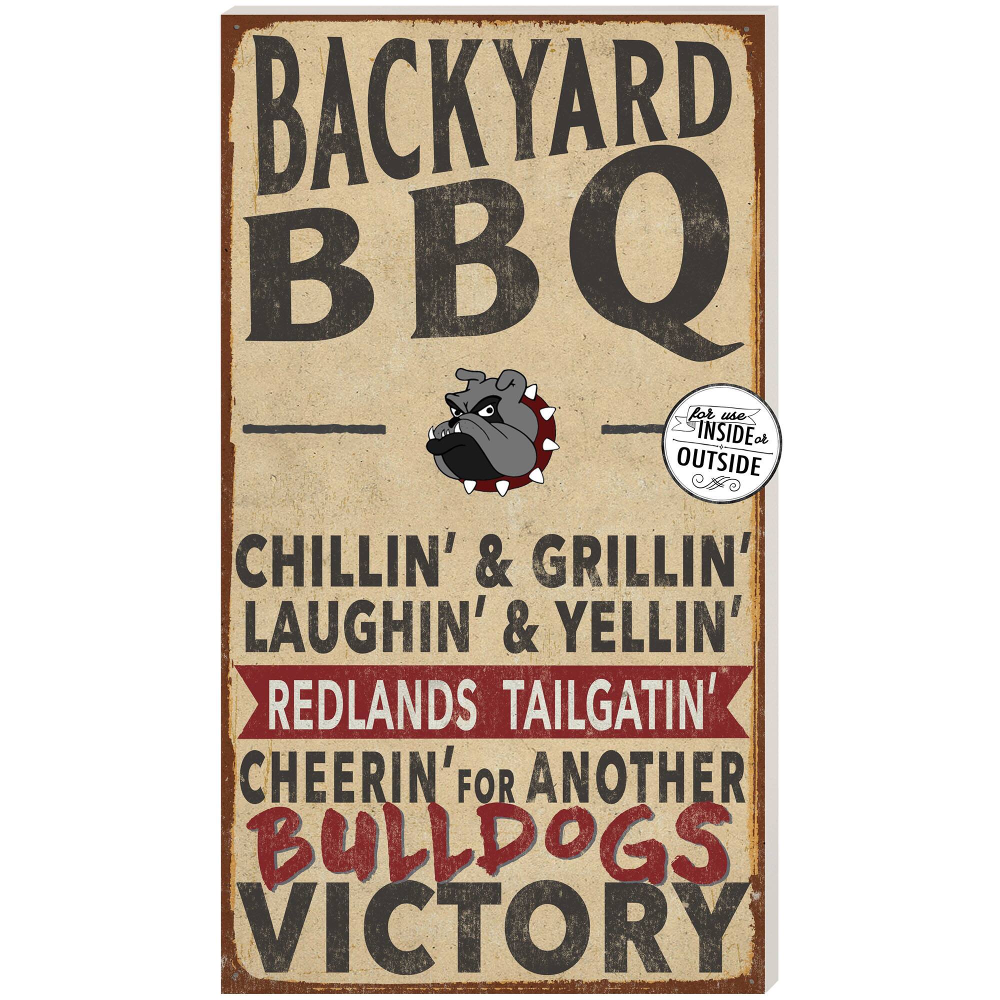University of Redlands Bulldogs 11" x 20" Indoor/Outdoor BBQ Sign