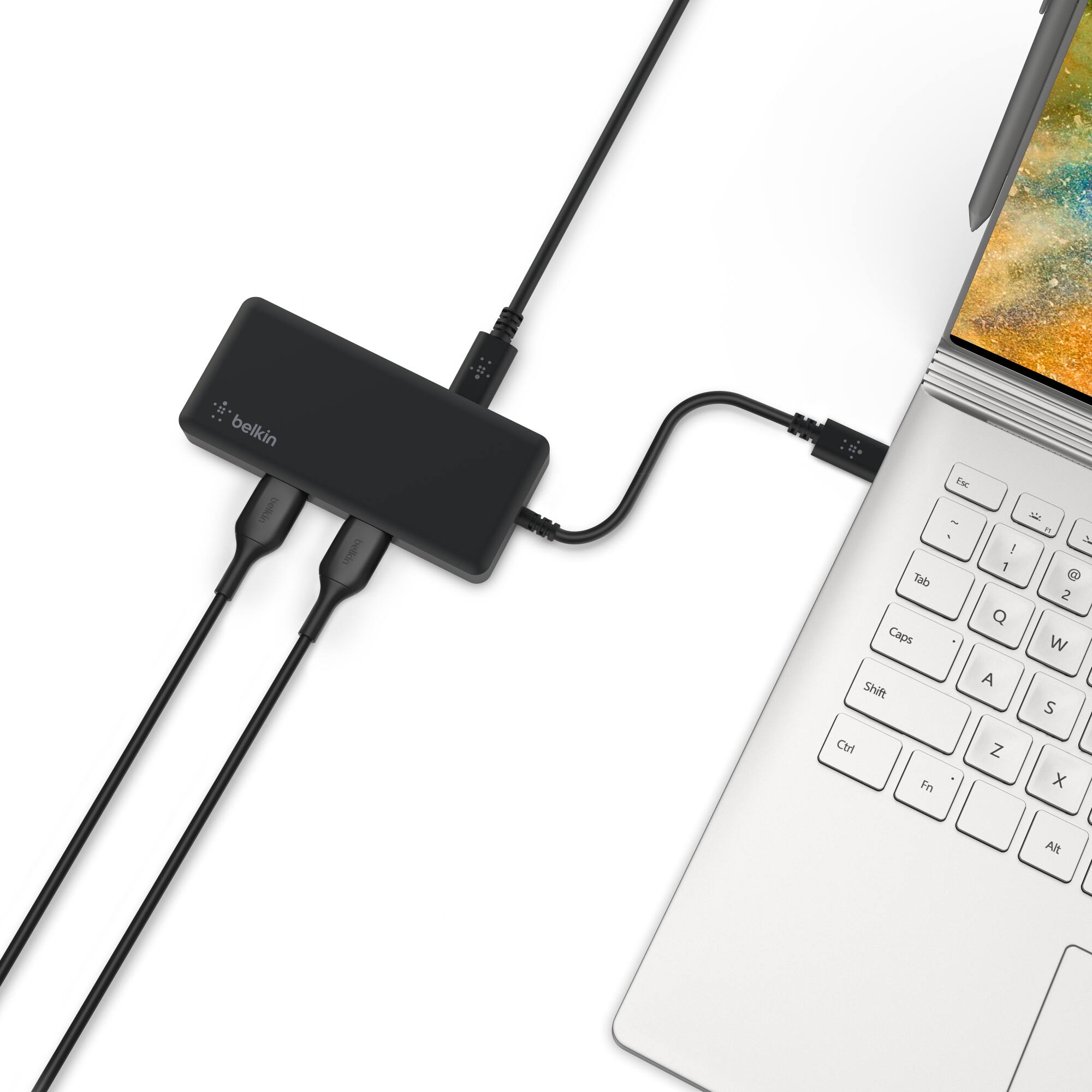 Alt View 14. Belkin - 5-in-1 Powered USB-C Hub, 2 USB-A Ports, 1 USB-C Port, Ethernet, & 4K HDMI Port.