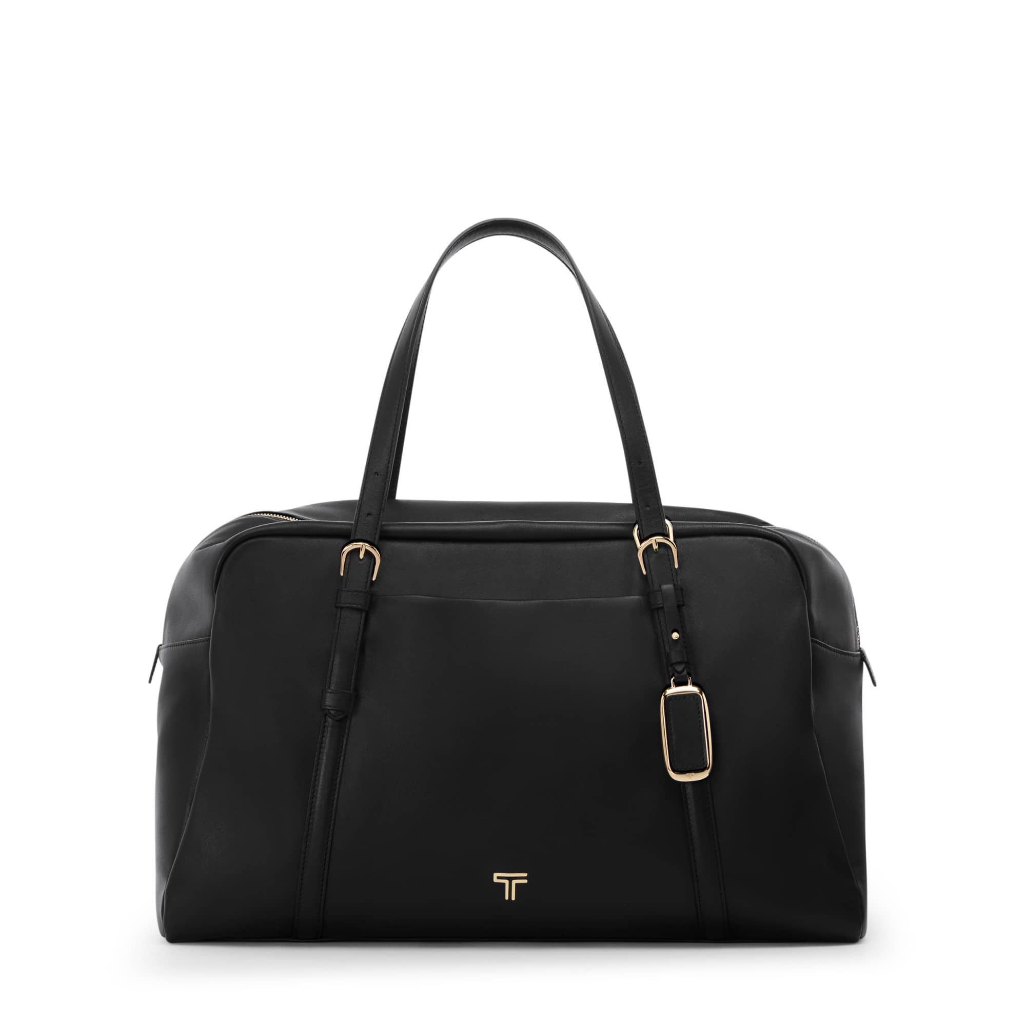 TUMI - Voyageur Leather Weekender - Black/Light Gold - Front_Zoom