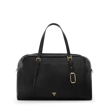 Front. TUMI - Voyageur Leather Weekender - Black/Light Gold.