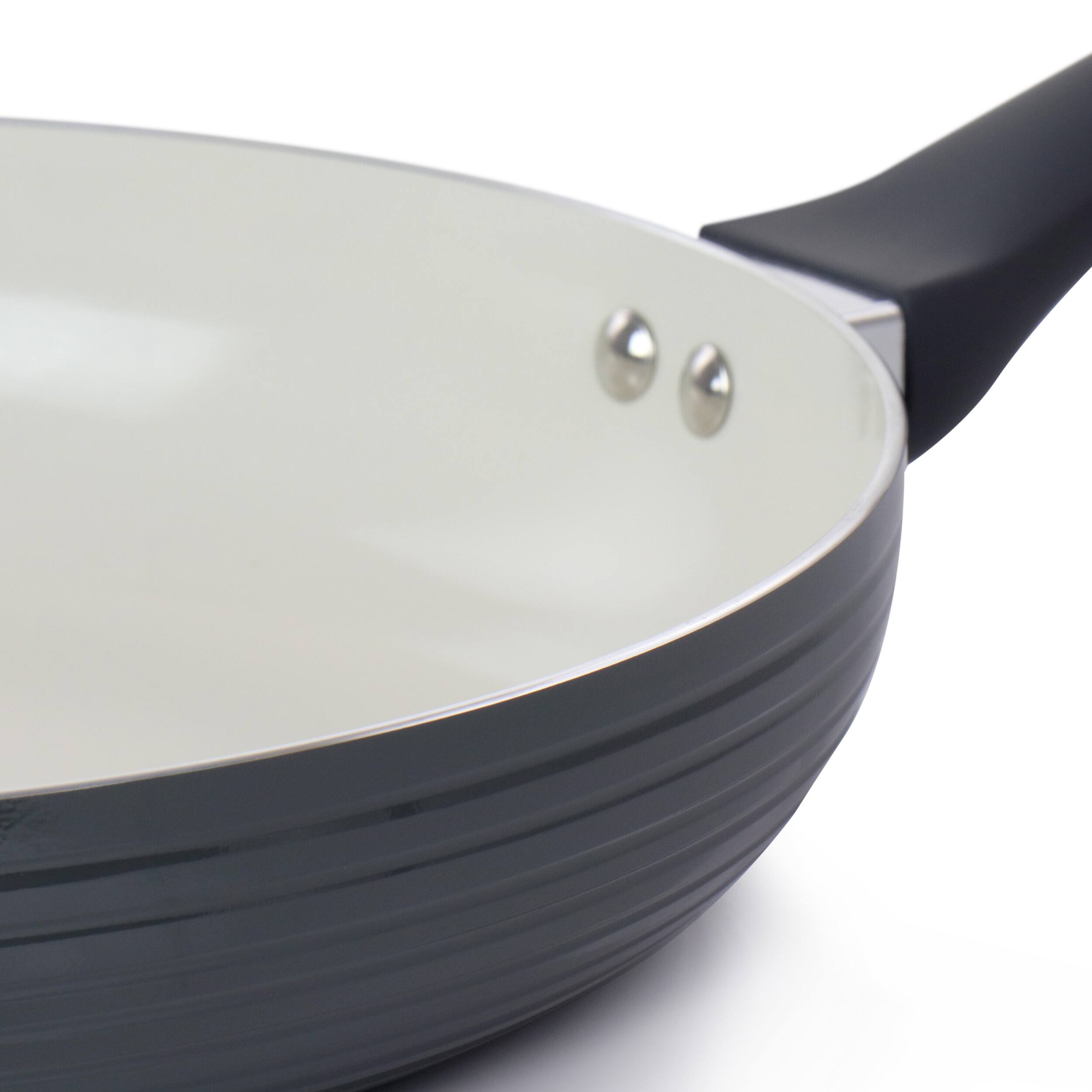 Alt View 3. Oster - Oster Ridge Valley 12 Inch Aluminum Nonstick Frying Pan in Grey - Gray.