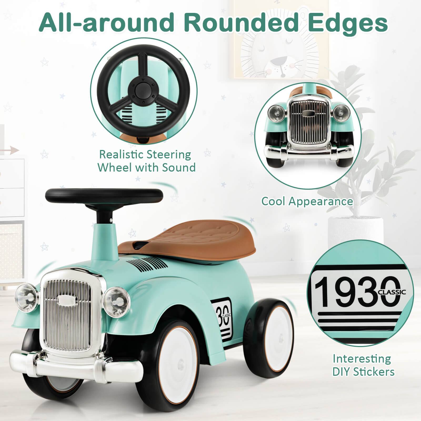 All-around Rounded Edges

Realistic Steering Wheel with Sound

Cool Appearance

1930 CLASSIC

Interesting DIY Stickers