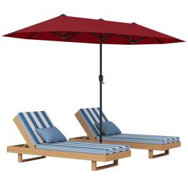 Gymax - 13 FT Double-sided Patio Umbrella Outdoor Large Twin Size Umbrella - Red