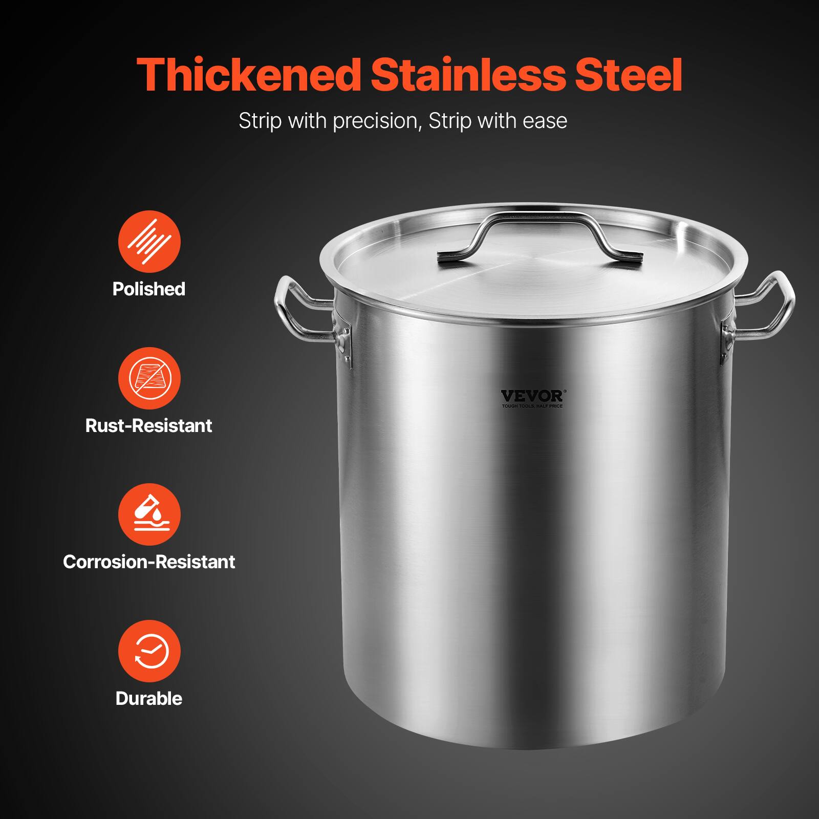 Thickened Stainless Steel  
Strip with precision, Strip with ease  

- Polished  
- Rust-Resistant  
- Corrosion-Resistant  
- Durable