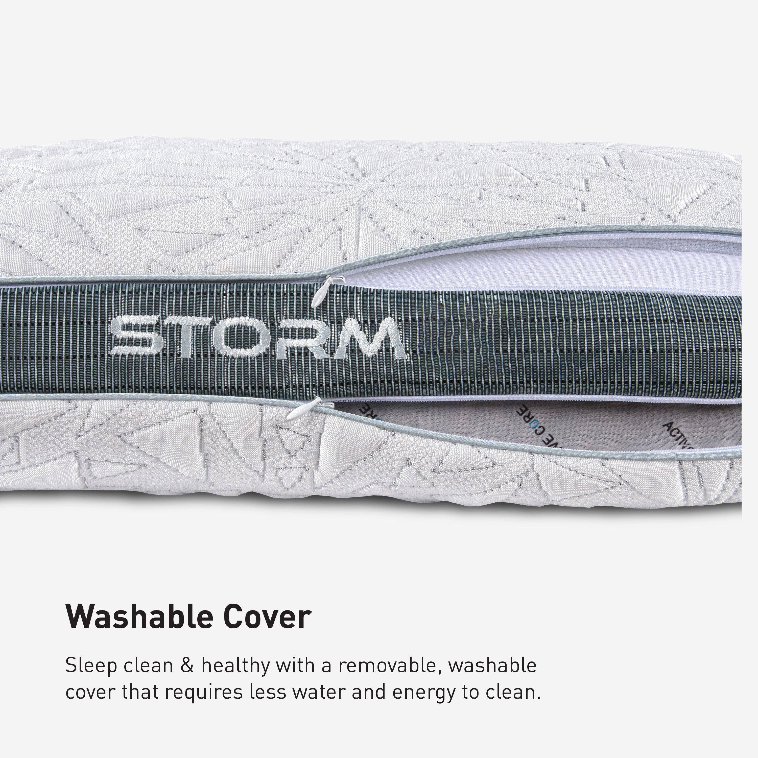 STORM RE CORE WE  
ACTIV  
Washable Cover  
Sleep clean & healthy with a removable, washable cover that requires less water and energy to clean.