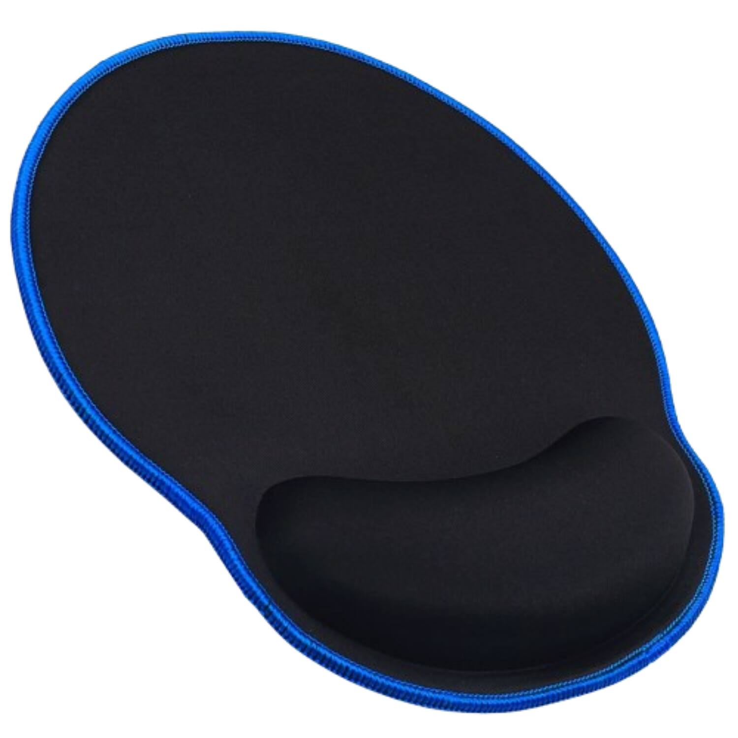 Stock Preferred - Mouse Pad With Wrist Rest Support & Stitched Edges - Blue