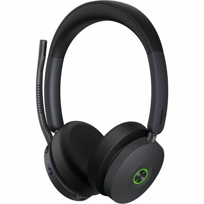 Front. Yealink - Yealink WH68 Headset - Stereo - Wireless - Bluetooth/DECT - 607 ft - 20 Hz to 20 kHz - Behind-the-head - Binaural - Black.