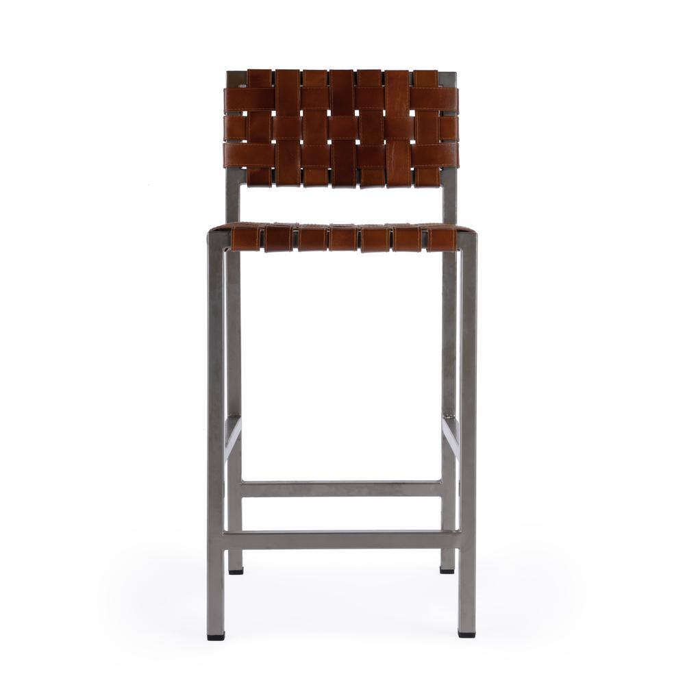Alt View 1. Butler Specialty - Bromley Iron and Leather 24.5" Counter Stool - Brown.