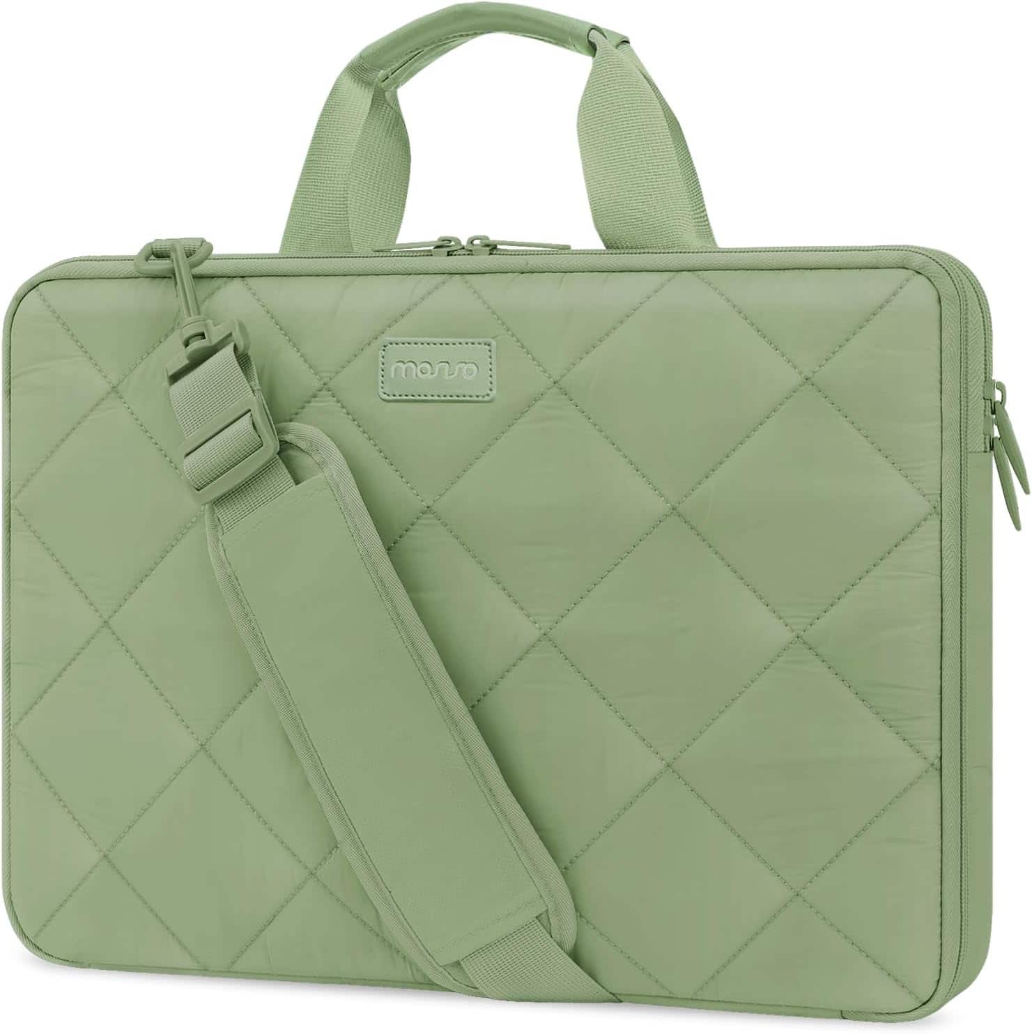 mosiso - 360 Protective Laptop Shoulder Bag 13-13.3 inch, Double Layer Fluffy Padded Laptop Bag with Anti-theft Zipper - Antique Green price history on PriceWatchPro