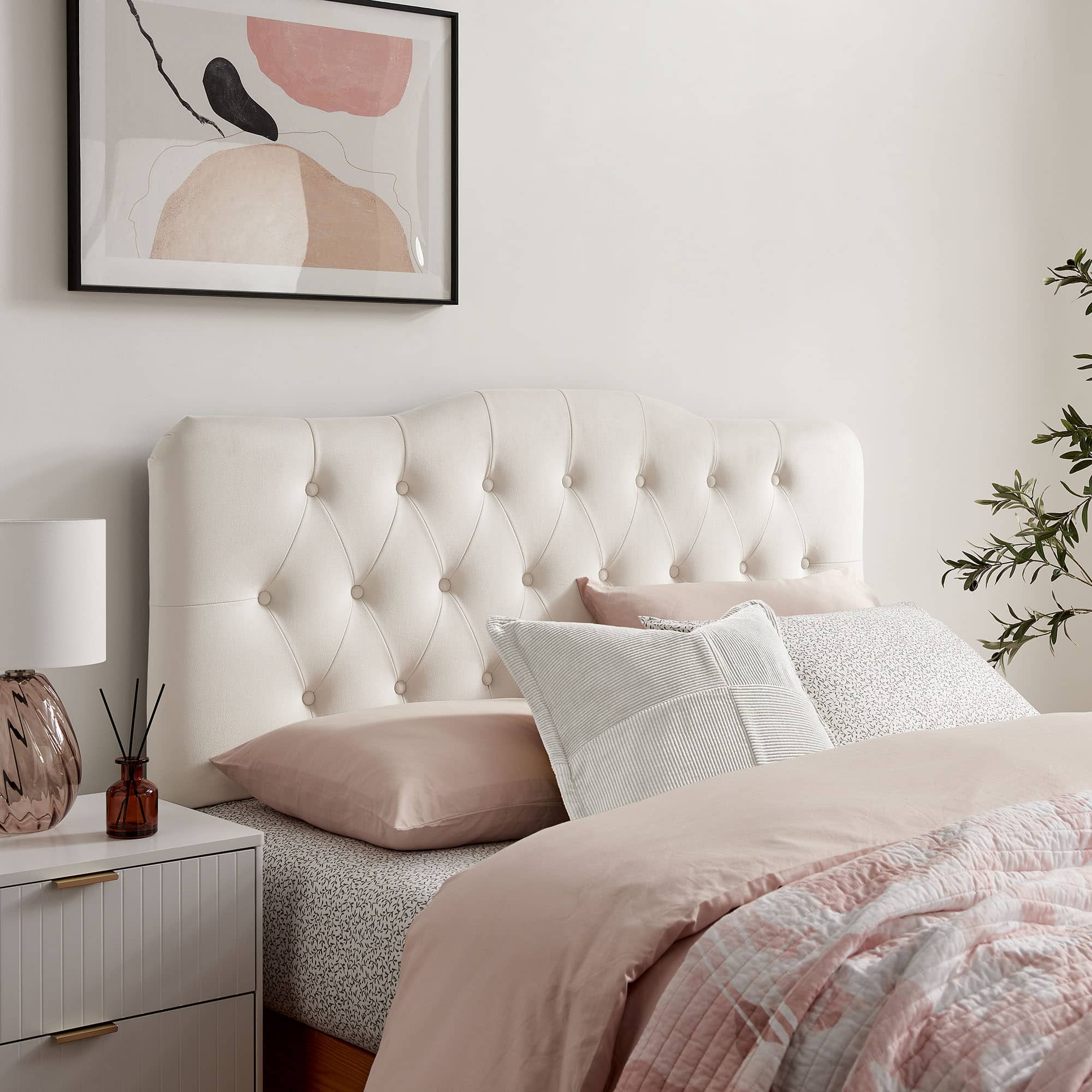 Annabel Diamond Tufted Performance Velvet Headboard by Modway - Alabaster price history on PriceWatchPro