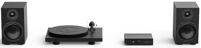 Front. Pro-Ject - Colorful Audio System w/ Turntable, Amplifier & Speakers - Satin Black.