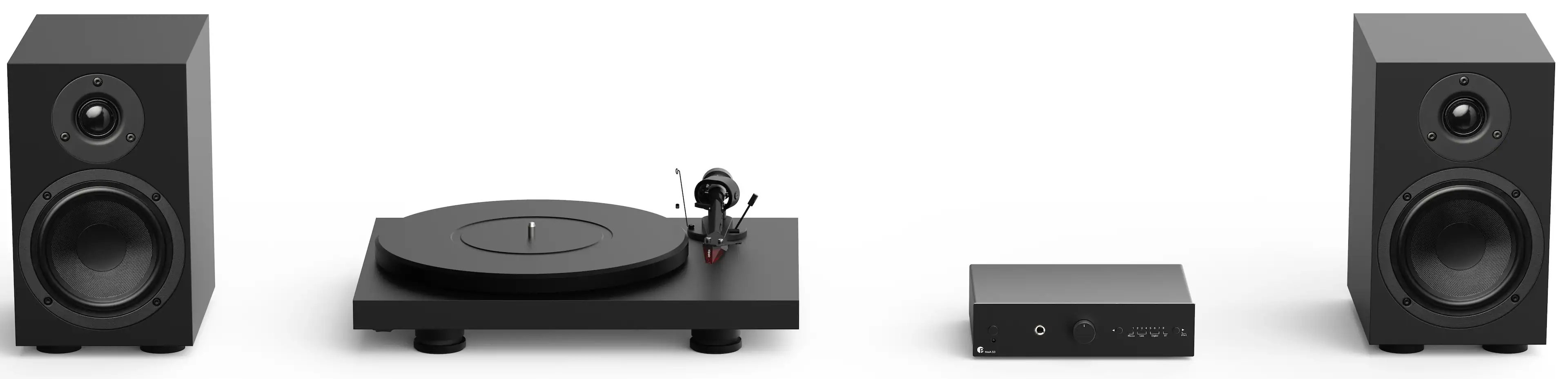 Pro-Ject - Colorful Audio System w/ Turntable, Amplifier & Speakers - Satin Black