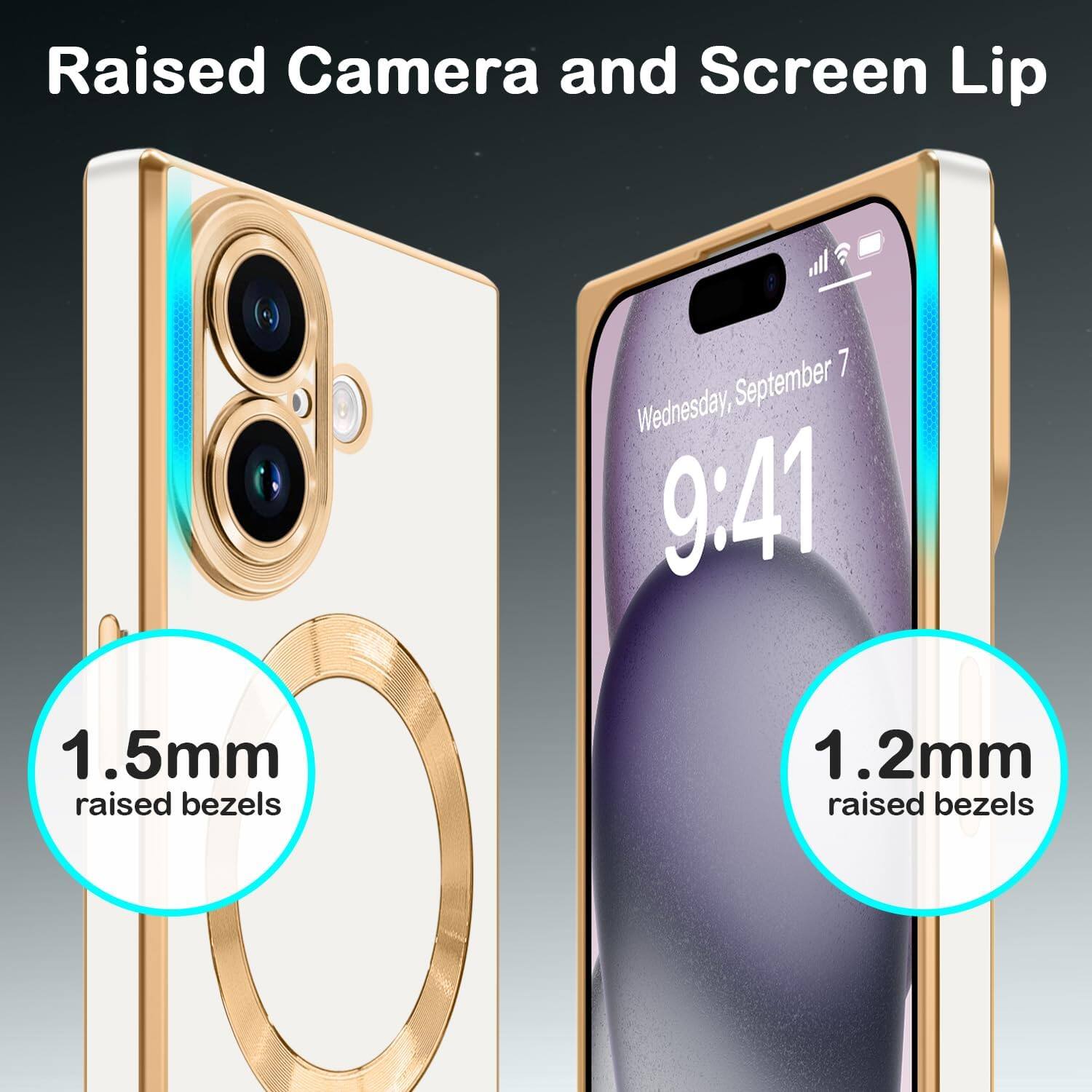Raised Camera and Screen Lip

1.5mm raised bezels

1.2mm raised bezels