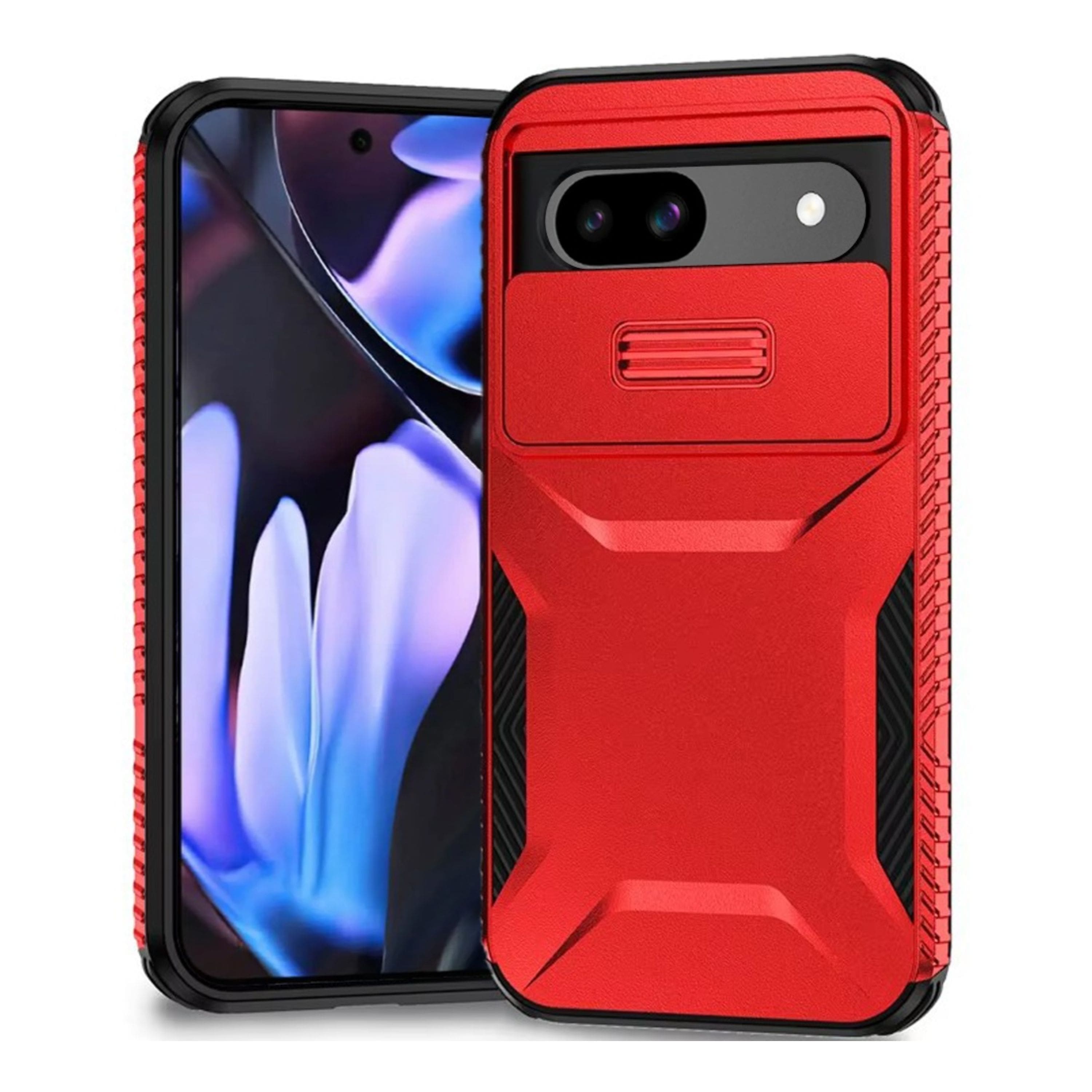 Kitcheniva - Hybrid Sliding Lens Protection Case With Tempered Glass For Google Pixel 9a - Red price history on PriceWatchPro