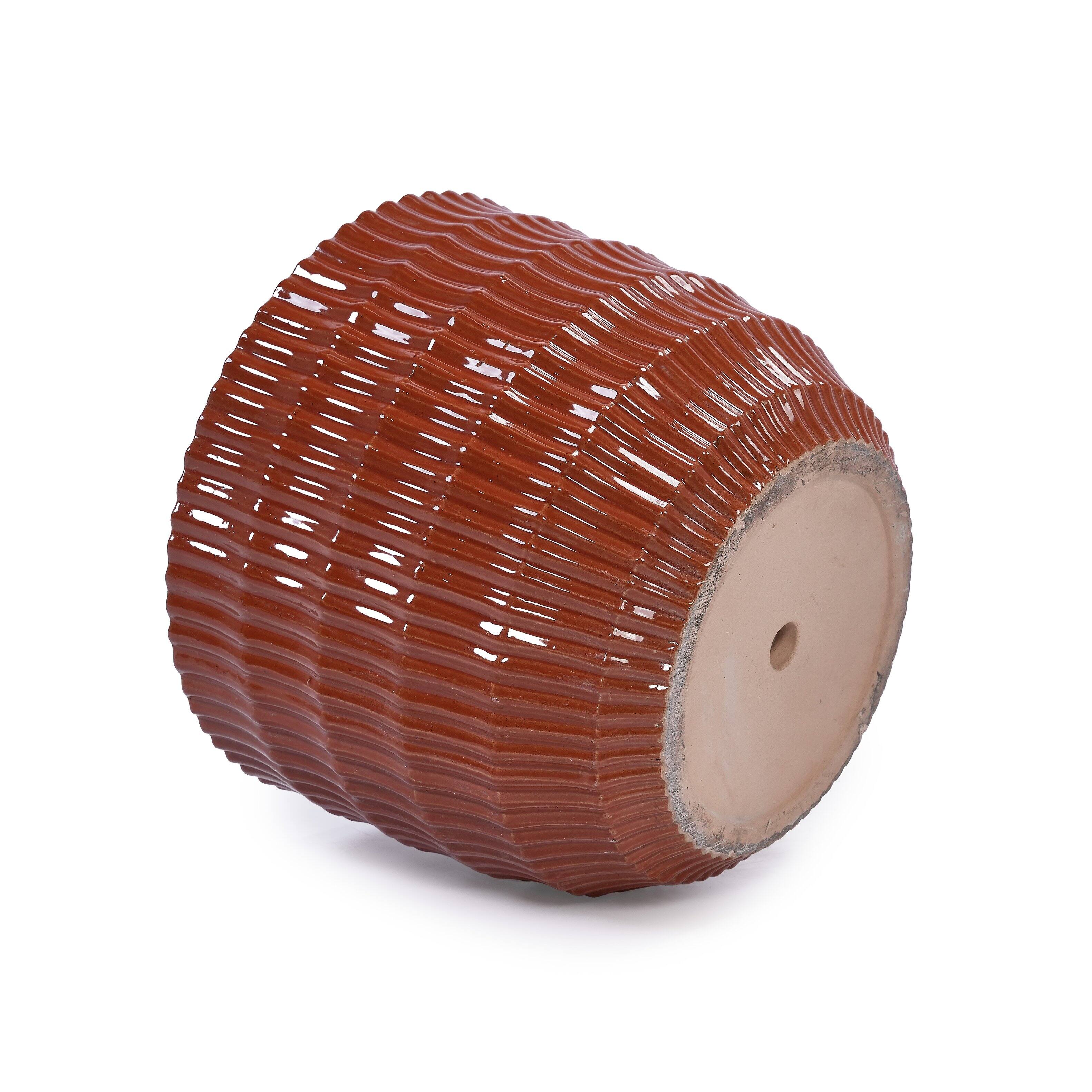 Alt View 7. Loheer - Loheer Ceramic Planter Set, Handmade Glazed Terracotta Pots with Drainage Holes, Set of 4 for Indoor Outdoor.