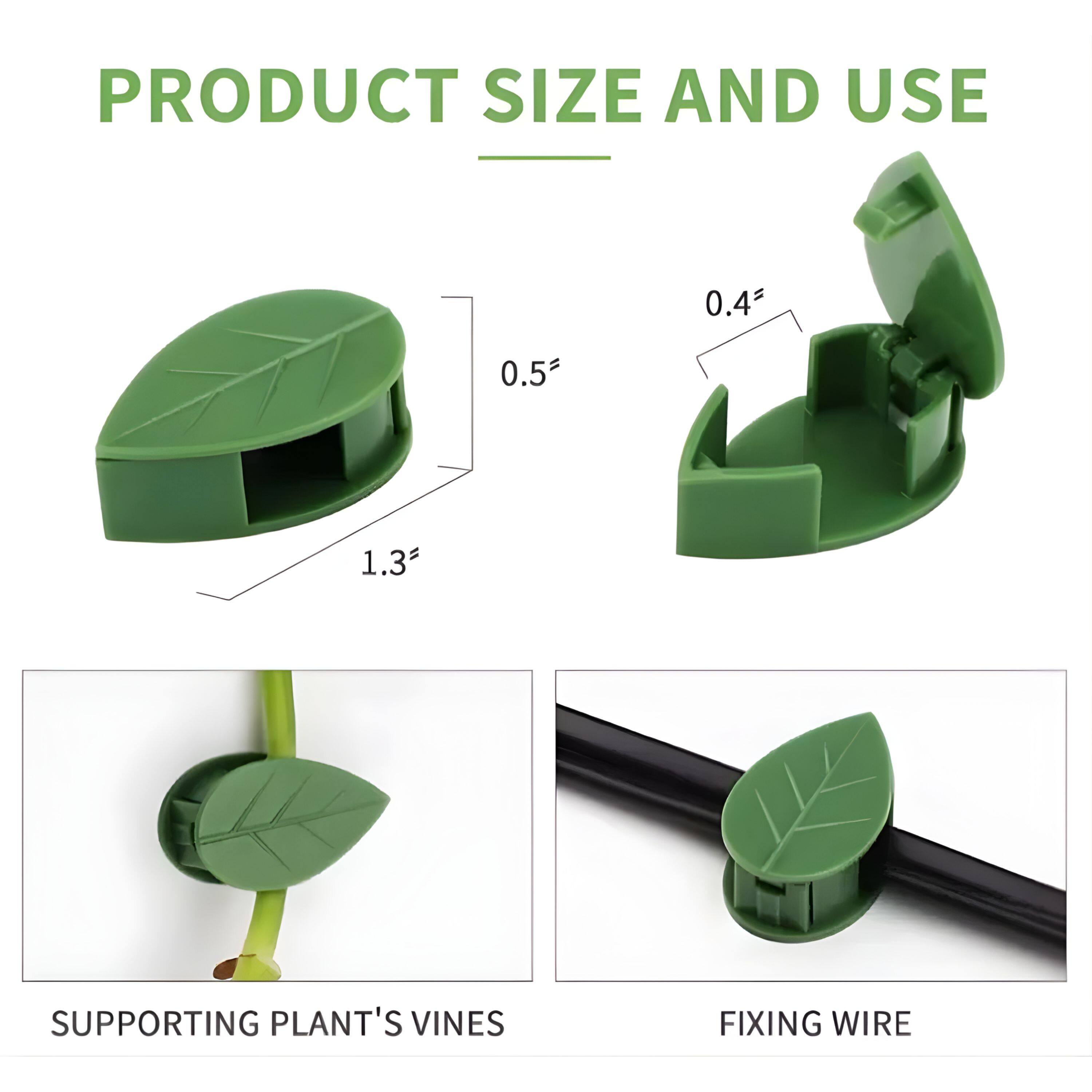 PRODUCT SIZE AND USE

0.4" 0.5" 1.3"

SUPPORTING PLANT'S VINES

FIXING WIRE
