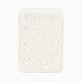Entronix - Rhinestone Magnetic Wallet Attachment for MagSafe & Magnetic Phone Cases – Glitter Card Holder Accessory - White