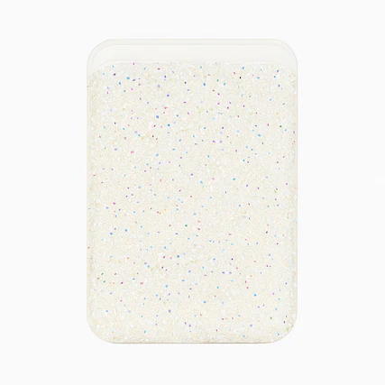 Front. Entronix - Entronix Rhinestone Magnetic Wallet Attachment for MagSafe & Magnetic Phone Cases – Glitter Card Holder Accessory - White.