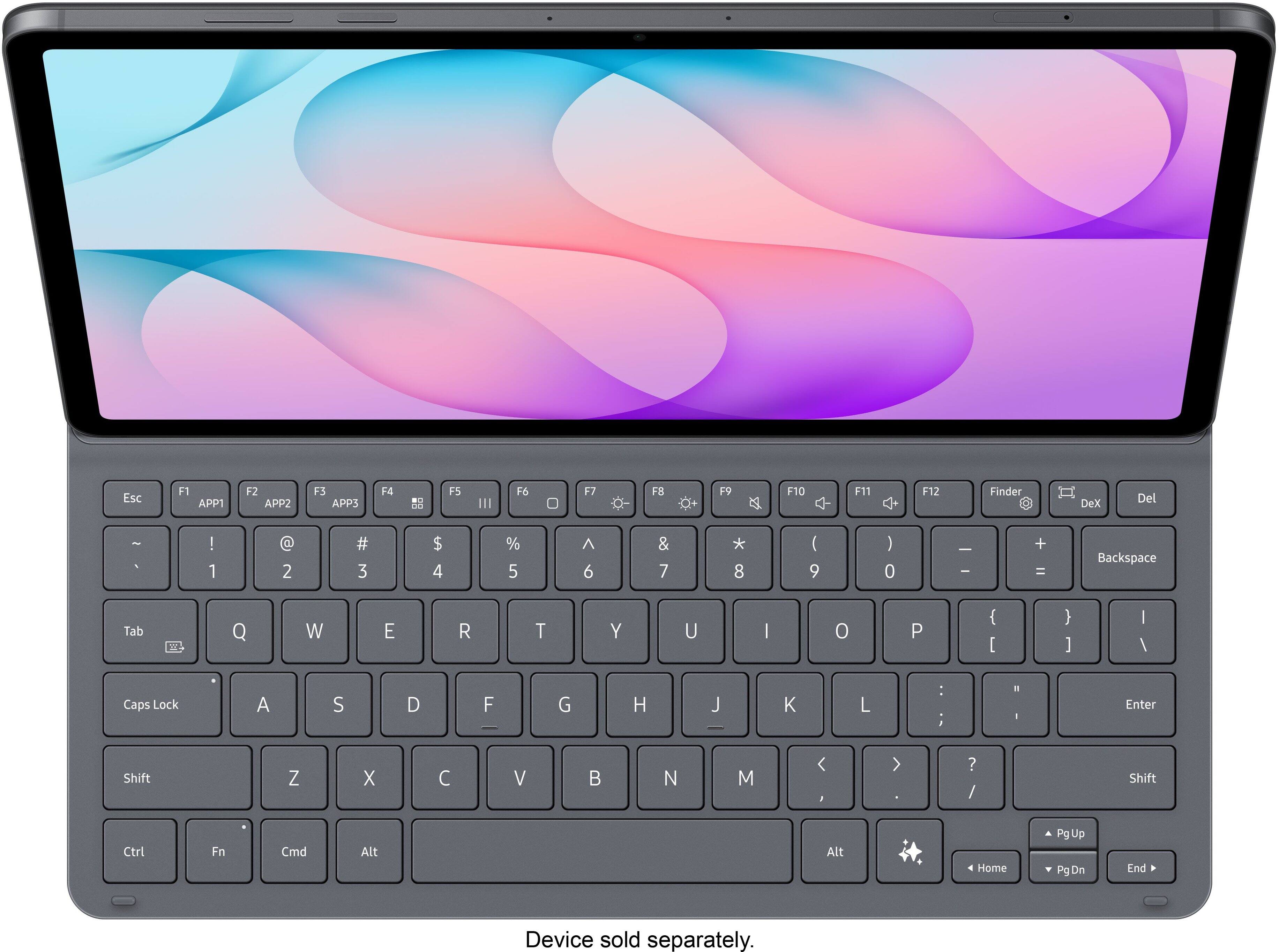 Esc  
F1 APP1  
F2 APP2  
F3 APP3  
F4  
F5  
F6  
F7  
F8  
F9  
F10  
F11  
F12  
Finder  
DeX  
Del  

! 1  
@ 2  
# 3  
$ 4  
% 5  
^ 6  
& 7  
* 8  
( 9  
) 0  
- -  
+ =  
Backspace  
Tab  
Q  
W  
E  
R  
T  
Y  
U  
I  
O  
P  
{ [  
} ]  
| /  
Caps Lock  
A  
S  
D  
F  
G  
H  
J  
K  
L  
: ;  
" '  
Enter  
Shift  
Z  
X  
C  
V  
B  
N  
M  
< ,  
> .  
? /  
Shift  
Ctrl  
Fn  
Cmd  
Alt  
Alt  
Home  
Pg Up  
Pg Dn  
End  

Device sold separately.