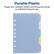 Durable Plastic
Tough, tear-resistant dividers are strong and sturdy to withstand frequent use.