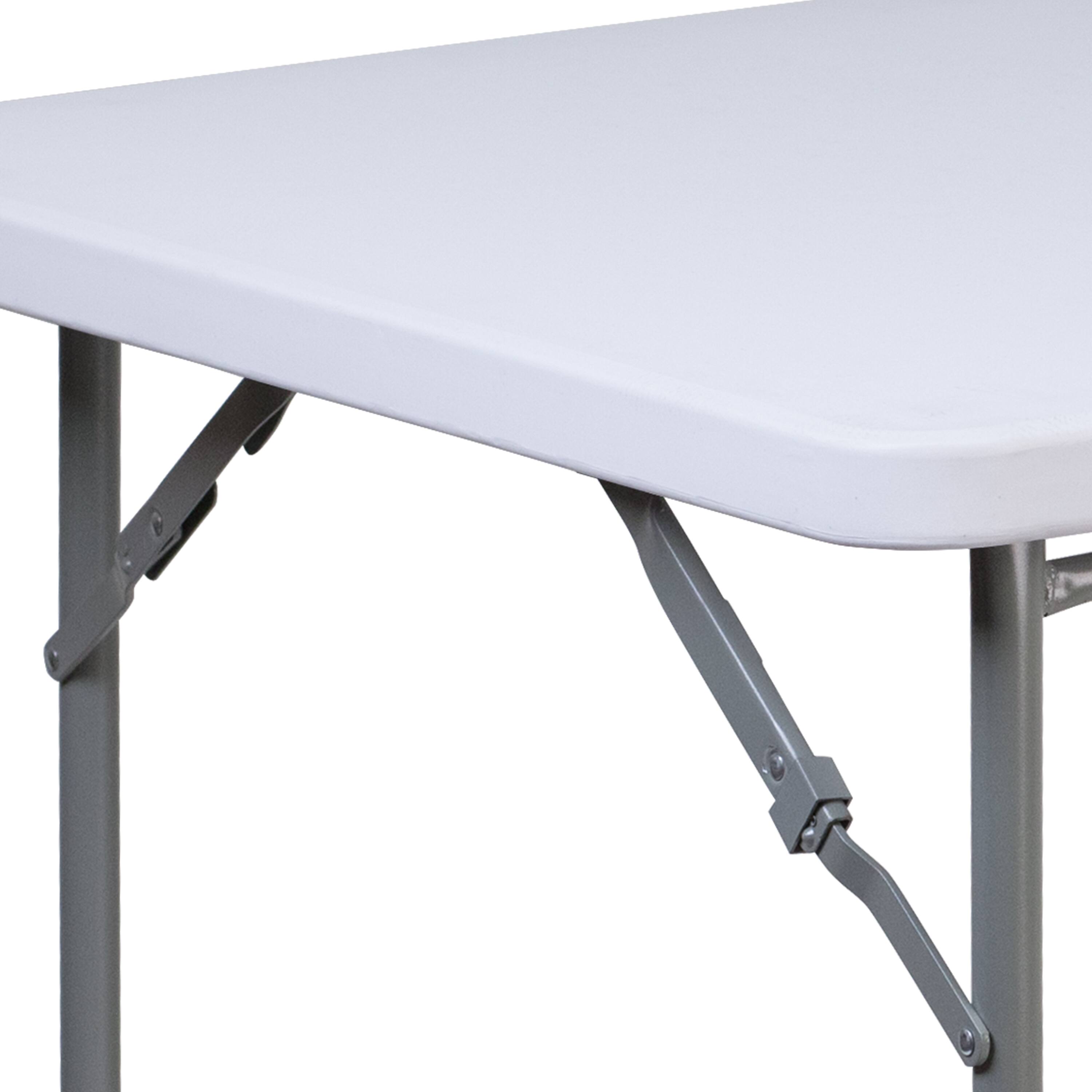 Alt View 6. Emma + Oliver - 2.81-Foot Square Plastic Folding Table - Granite White.