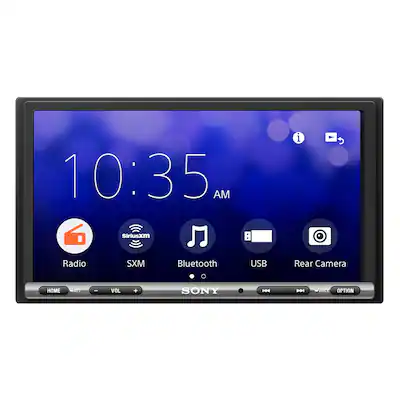 10:35 AM, Radio, SXM, Bluetooth, USB, Rear Camera, HOME, VOL, SONY, VOICE, OPTION