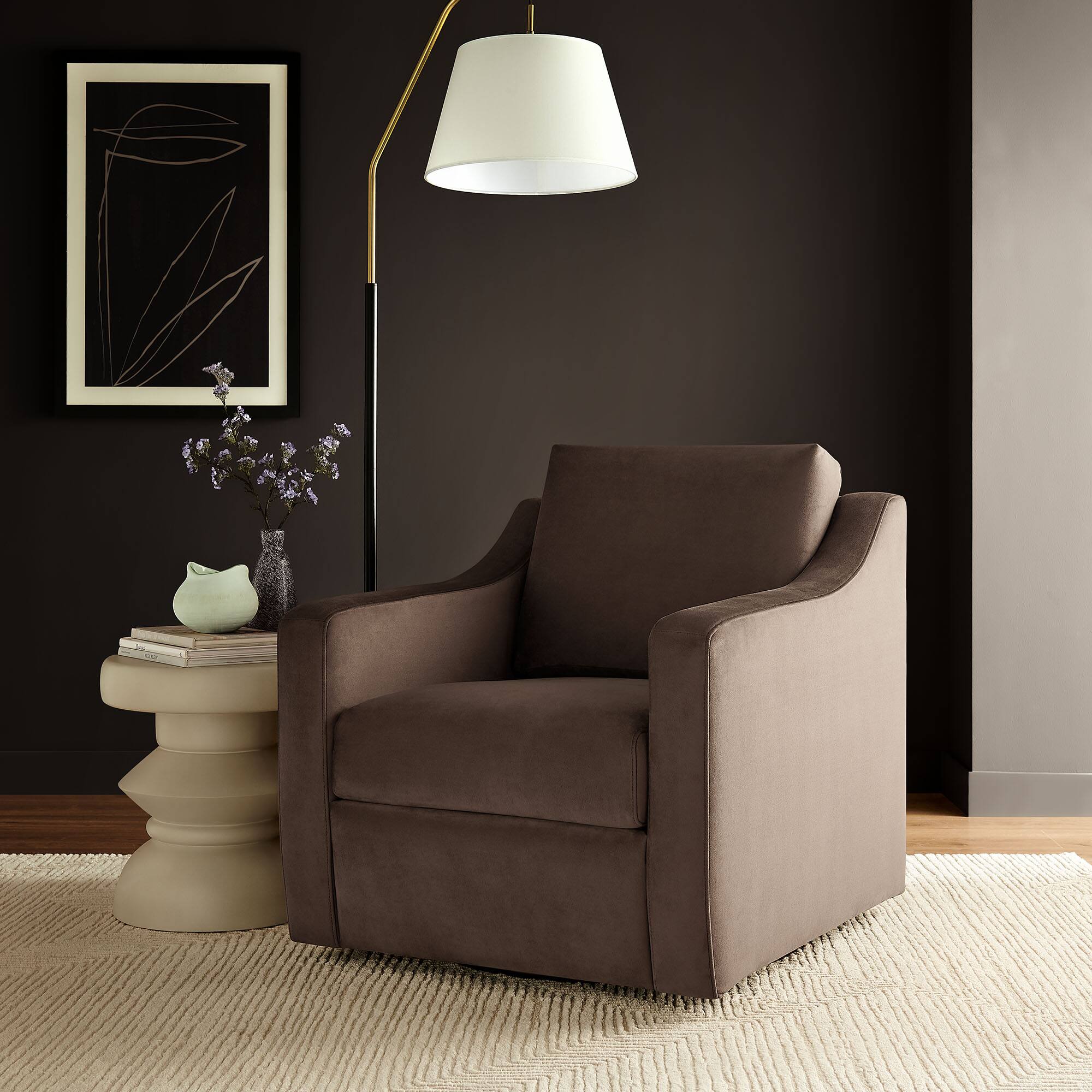 Alt View 4. Modway - Liora Performance Velvet Armchair by Modway - Brown.