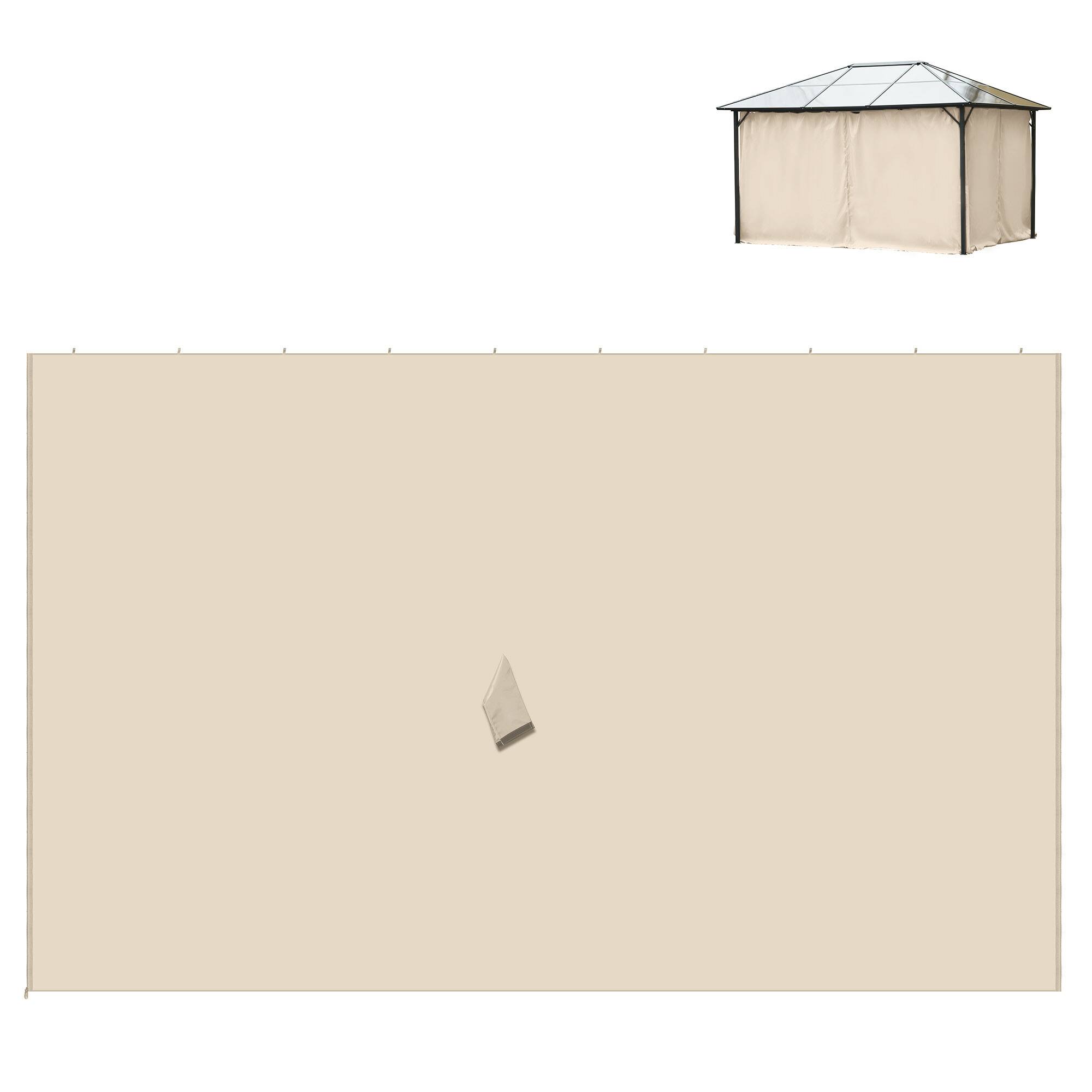 Alt View 7. Outsunny - 10' x 13' Universal Gazebo Sidewall Set with Panels, Hooks and C-Rings Included for Pergolas and Cabanas - Beige.